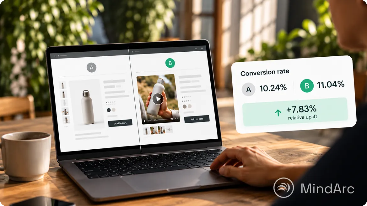A laptop showing conversion rate uplift